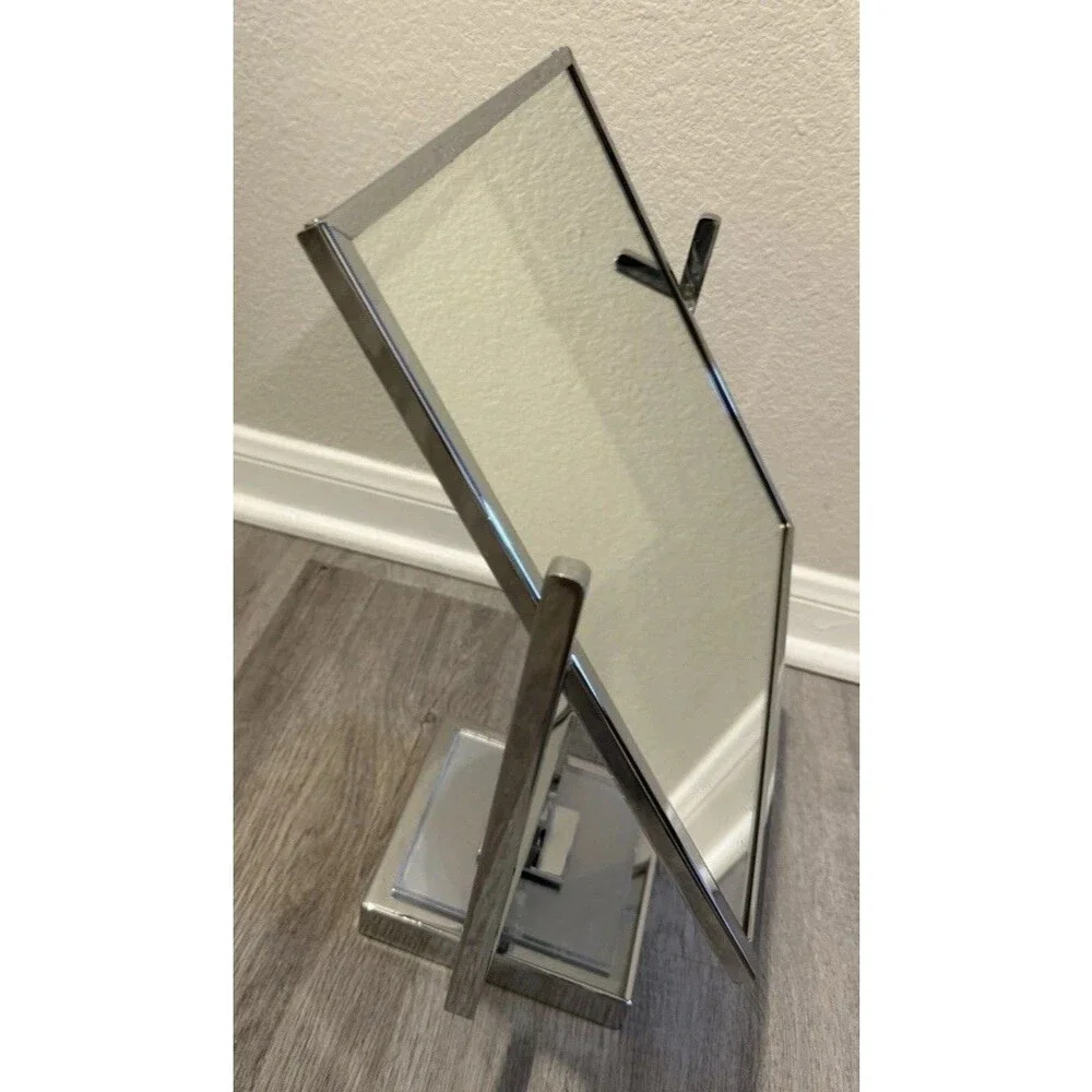 VTG 1960 Modern Lucite Solid Brass Table Top Swivel Mirror Charles Hollis Jones